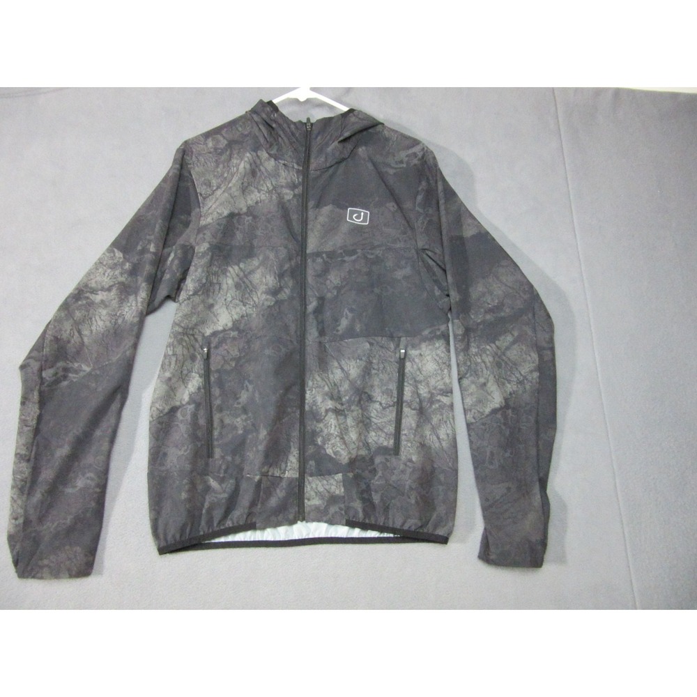 Avid Jacket Mens Small Gray Camo Excellent Realtree Runabout Fishing Windbreaker